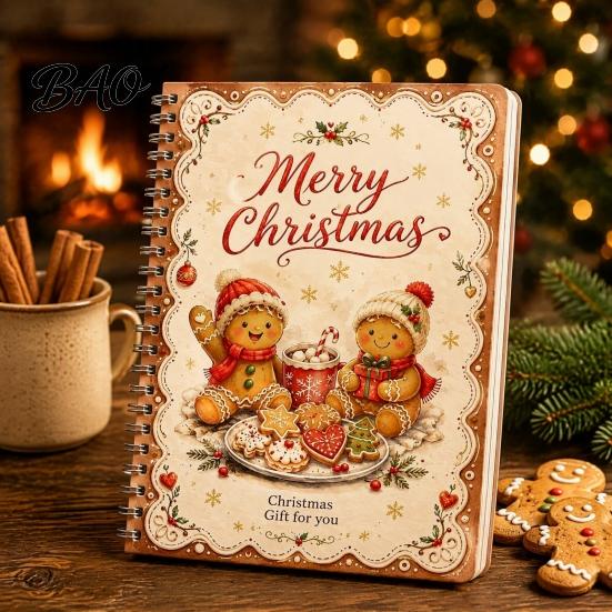 Tarjeta Sorpresa Interactiva Navideña DIY Libro de Regalo Navideño con Espiral, Folleto 5x7, Organizador 10 Páginas Tarjetas Felices, Regalos para Familia, Amigos,
