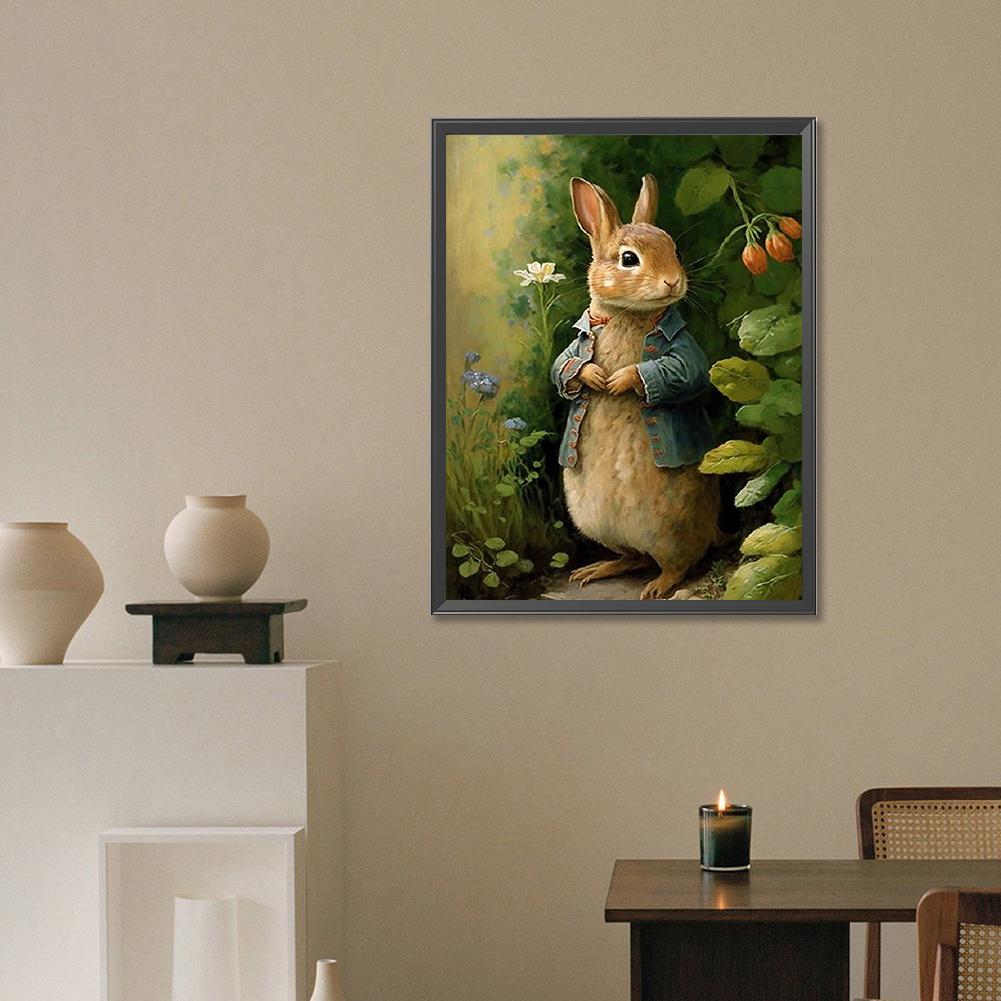 5D DIY Full Round Drill Diamond Painting Easter Bunny Kit Home Decor 30x40cm