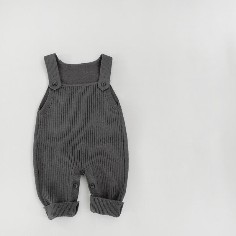 

Baby Suits Autumn Knitted Versatile Overalls Boys Girls Woolen Long Pants Infants Toddlers 100cm сірий