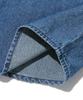 TRILLION Stone Washed Oversized Denim Long Sleeve Shirt (Middle Blue)
