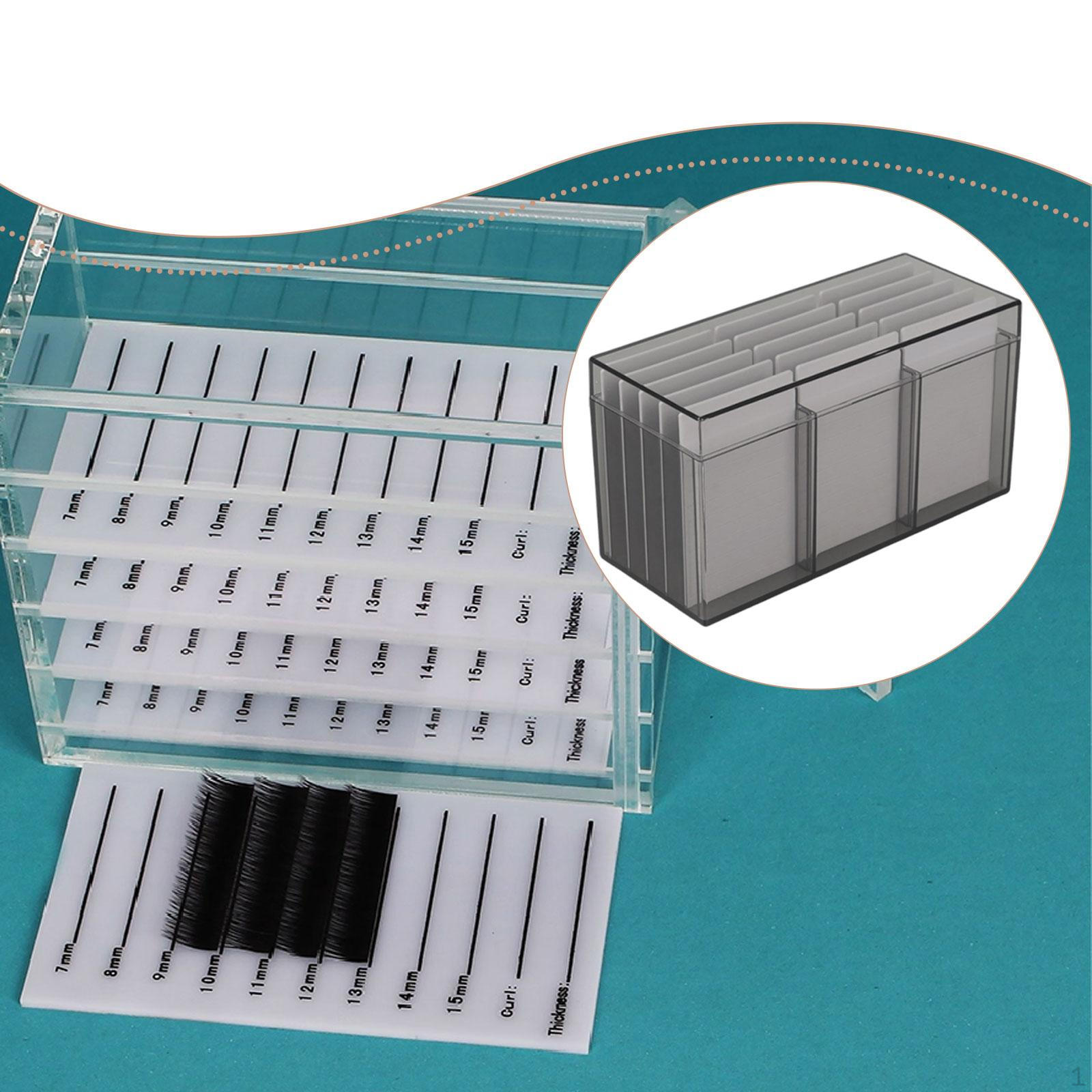 

Акриловый бокс-держатель для хранения ресниц, инструмент для наращивания, 15 слоев, компактный, прочный, кейс для демонстрации ресниц чёрный