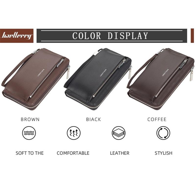 Baellerry Lange Brieftasche Männer Visitenkartenhalter Telefon Taschen Reißverschluss Geldbörse GZW