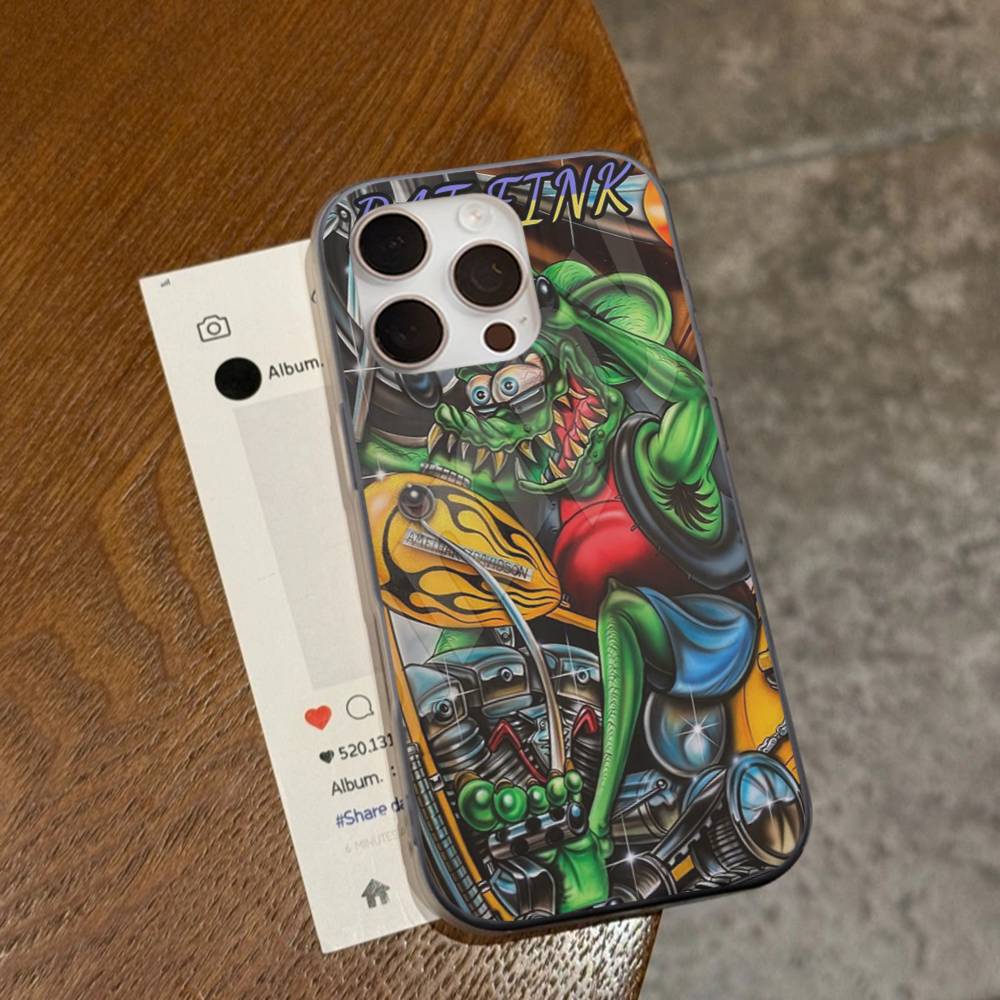 Funny Rat Fink For IPhone 15 16 17 14 13 12 11 Pro Max 16E 16 Plus 17 Air Corrugated Shockproof Phone Cover