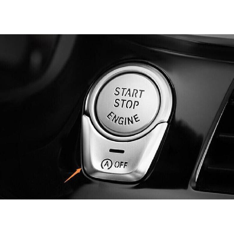 For BMW 5 Series Car One-Click Startup Button 2018-22 Cover Trim Silver Aluminum
