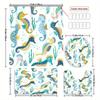 Seahorse Shower Curtain Set With 12 Hooks - Includes Bath Mat, U-Shaped Toilet Mat, Toilet Lid Cover, And Decorative Curtain For