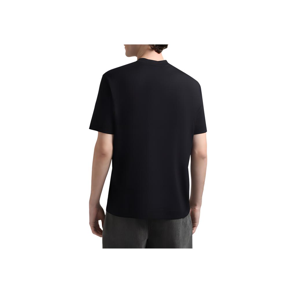 Emporio Armani Letter Logo Pattern Straight Cut Round Neck Pullover Short Sleeve T-Shirt Men T-Shirts Black 6D1TD7-1JOCZ-0038