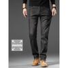 Spring And Autumn Winter New Men'S Plush/Regular Jeans Slimming Straight Stretch Business Versatile Long Pants