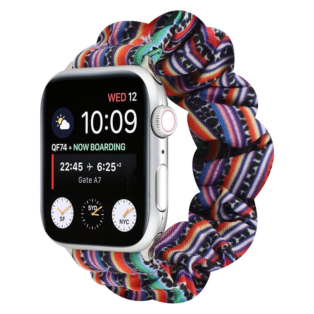 Compatible Apple Watch Scrunchie Band for Series 8/7/6/5/4/3/2/SE - Elastic Intestine Ring Design Wristband