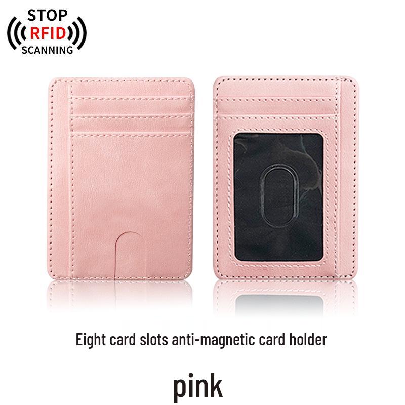Exquisite Anti-Theft RFID Leather PU Card Holder: Universal, Spacious, & Stylish for Women