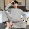 Men Pajamas Set Spring Cotton Casual Sleepwear Minimalist Style Long Leisure Homewear Fashion Boys Nightwear