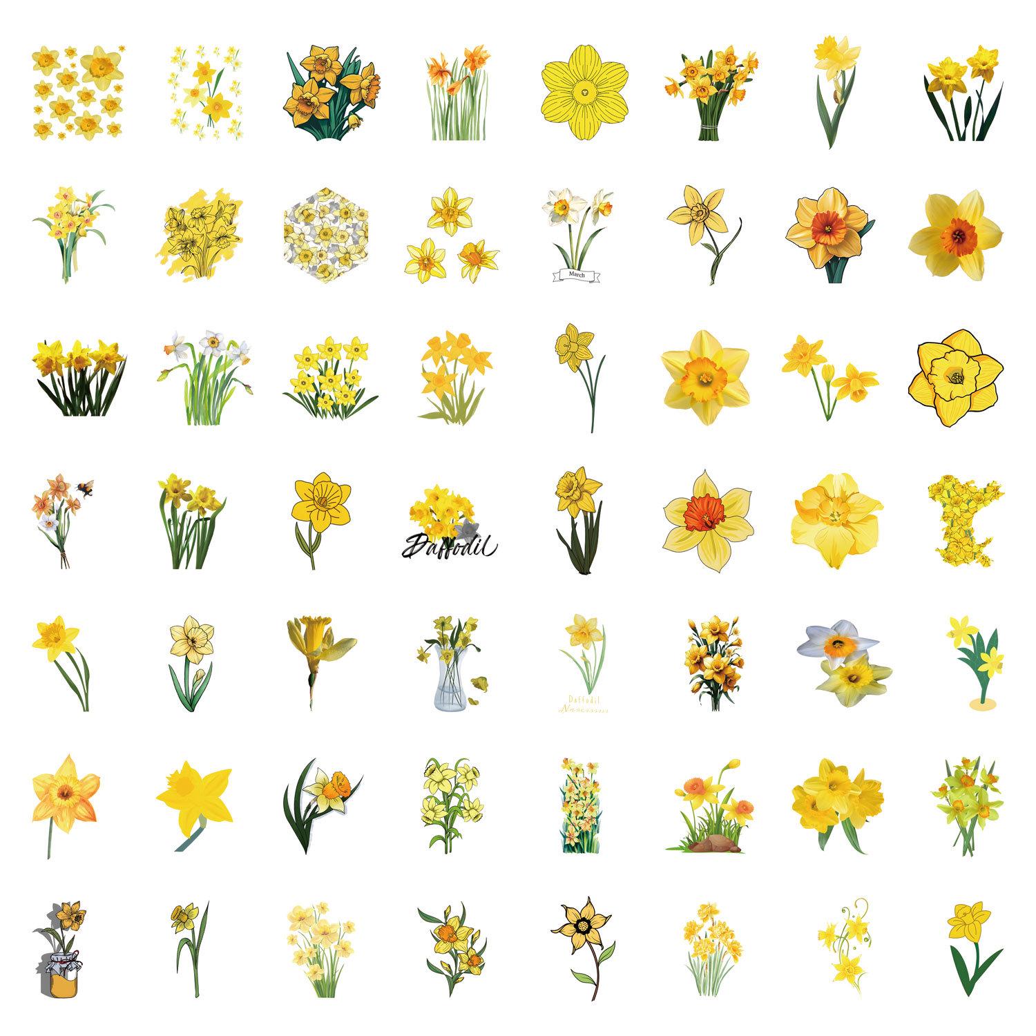 

Daffodil Fresh Graffiti Stickers - 60 Sheets for DIY Phone Case & Water Cup Decoration
