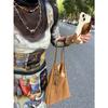 Large capacity matte shoulder bag for women solid simple color casual bags retro bag