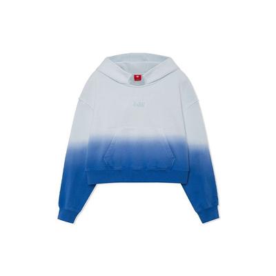 Li Ning Wu Chuang Wu Yi Haftowane Logo Gradientowa Luźna Bluza z Kapturem Damskie Bluzy z Kapturem Niebieska AWDRA44-3