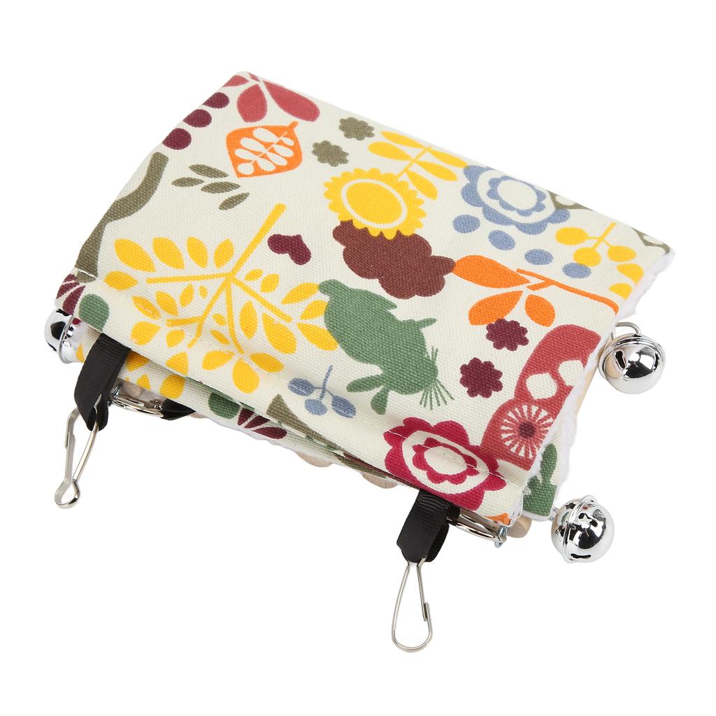 Bird Hammock Suspension Bridge Winter Warm Hanging Bird Nest House with Bell for Parrot Pet