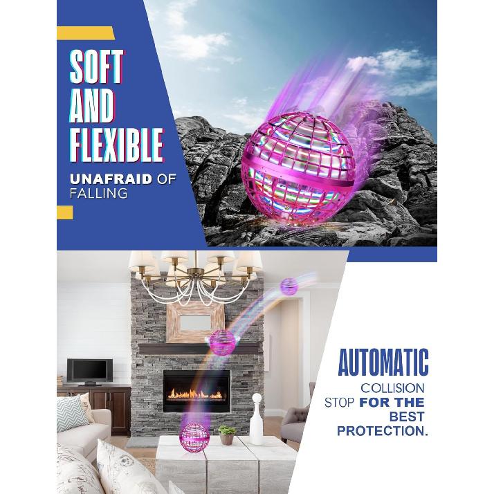 Galaxy Ball 2024 Upgraded, 2Pack Hand-Controlled Flying Orb Ball Toy, Boomerang Ball Fly Fidget Spinner for Kids, Cosmic Globe 360°Rotating Spinning