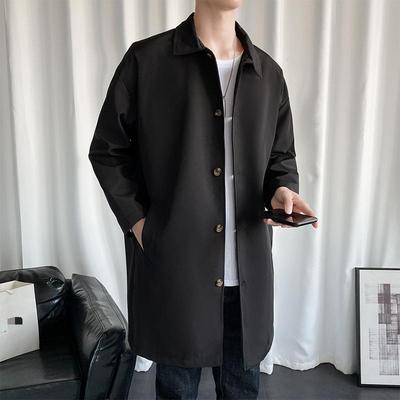 Spring Jacket Men's Casual Men's Korean Style Coat Autumn Mid-length Lapel Men's Windbreaker