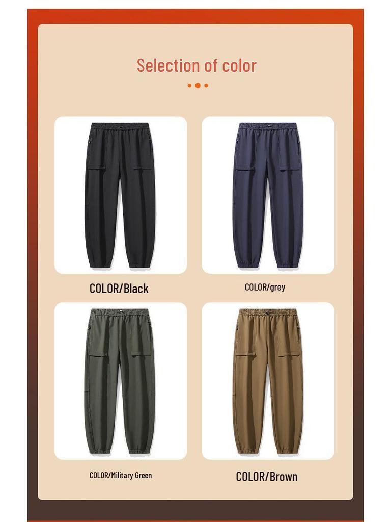 Autumn/Winter Unisex Windproof Softshell Hiking Pants with Waterproof Velvet Lining, Customizable LOGO