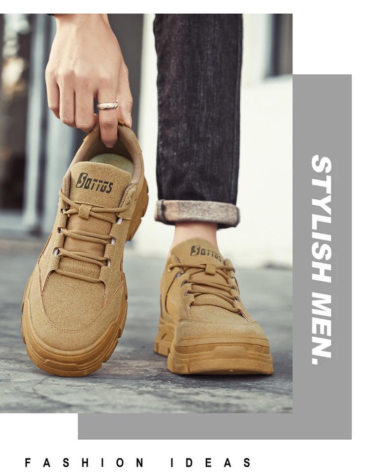 Męskie oddychające buty robocze antypoślizgowe - Konstrukcja odporna na ścieranie i casualowy sportowy design skate