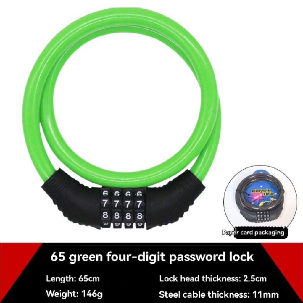 Bike Lock 5-Digit Combination Heavy Duty Anti-Theft Portable Cable Lock - Resettable Personal Code Keyless Bicycle Lock for Mountain Bike Electric