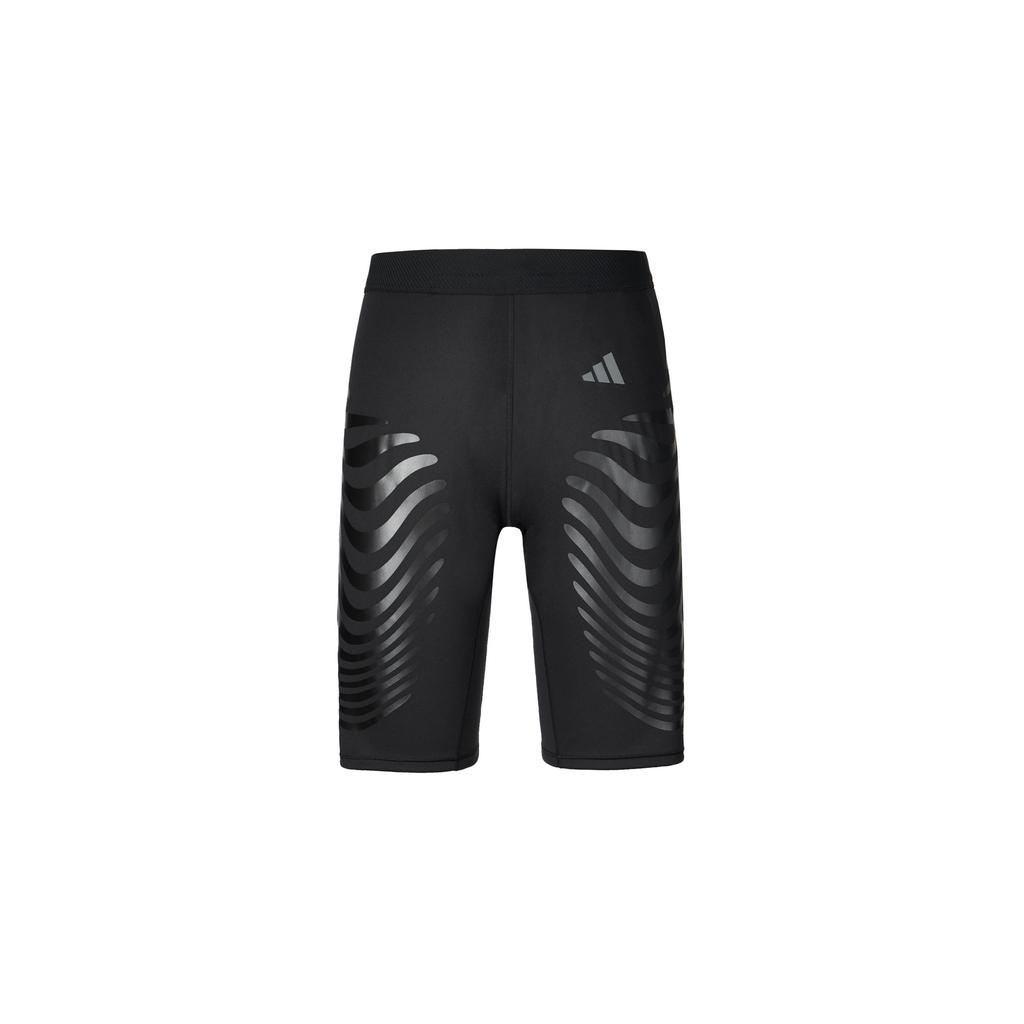 adidas Adizero Control Striped Mid-Waist Slim-Fit Running Short Tights Men Bottoms Black IK9716