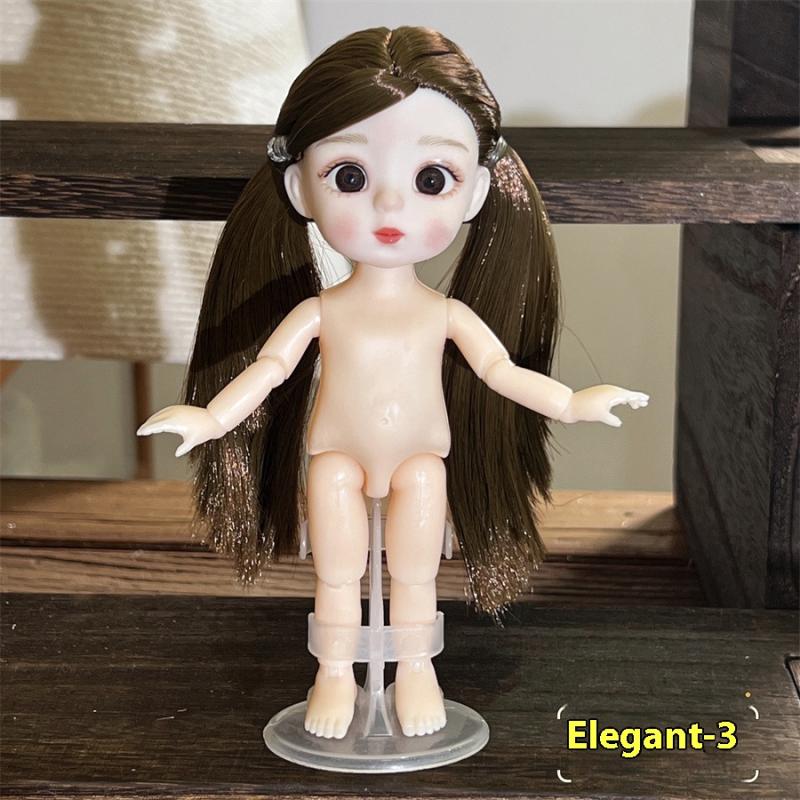 1 Set Cute 1/8 Doll 3D Real Eye 13 Joint Movable Cute 16-17Cm Doll With Different Expressions Girl Toy
