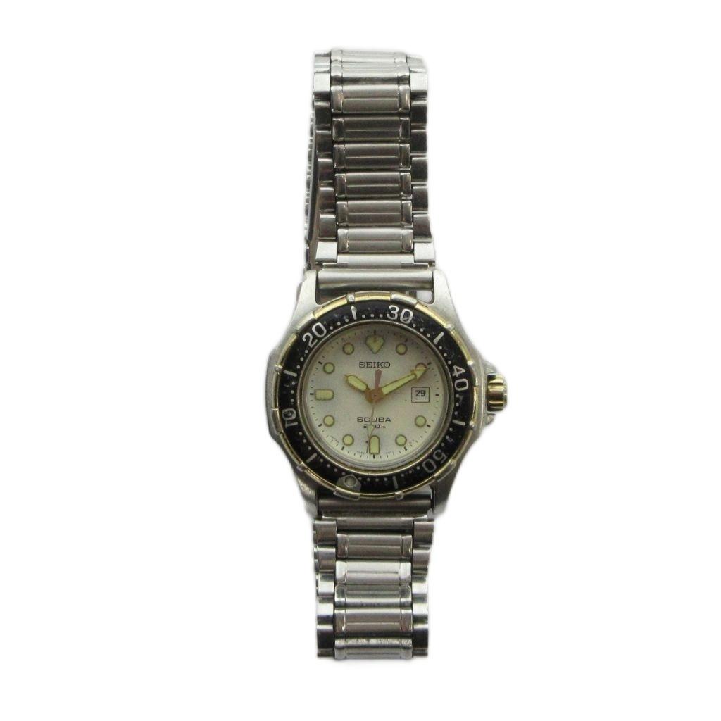 Seiko SEIKO SCUBA Quartz Watch with Calendar and Silver Color 7N85-001A Date, GY18 /MQ Men's