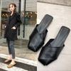 Fashion Flat Apricot Outside Shoes for Women Woman Slippers Sandals Slides Leather On Beach Job Mules New Style Natural Skin Fashion B W