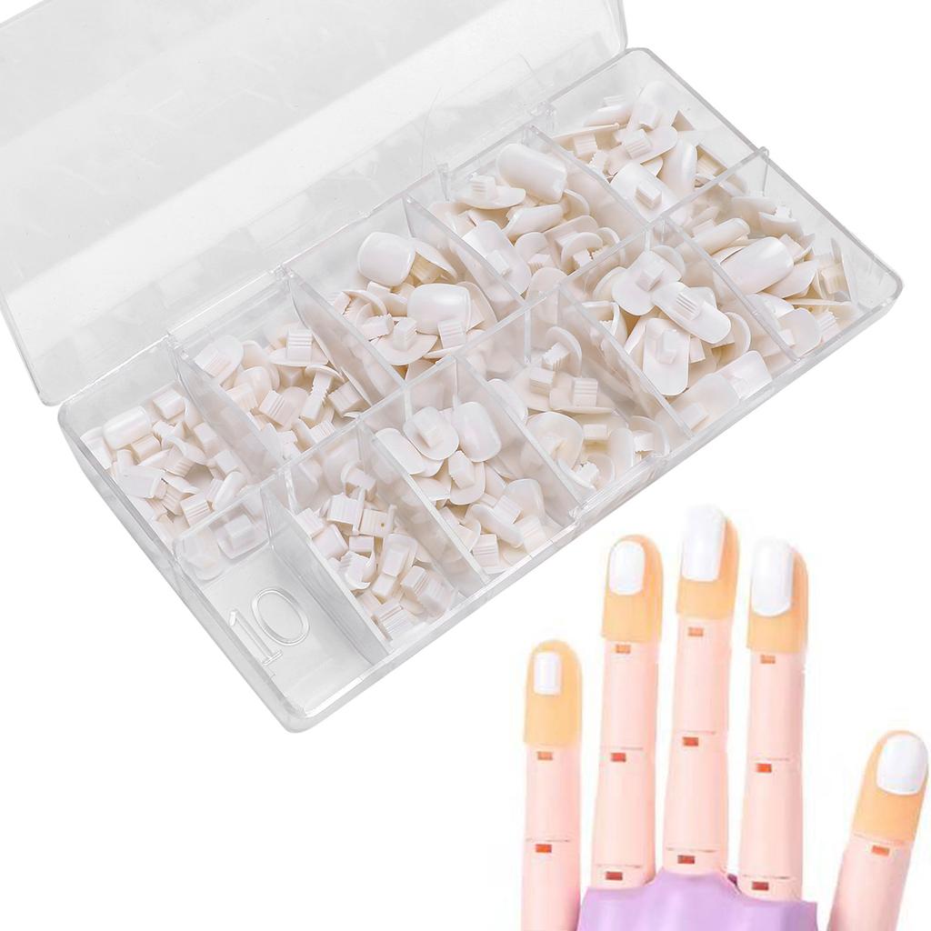 200pcs Practice Training False Hand Nail Tip Novice DIY False Fake Nail Manicure ToolWhite