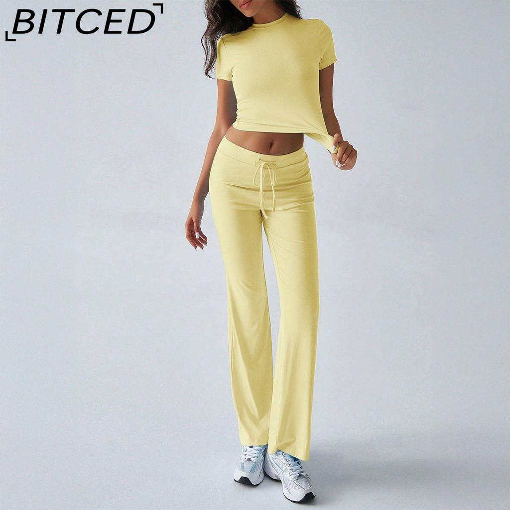 BITCED Women's Autumn/Winter Elegant Solid-Colour O-Neck Urban Casual Fashion Set