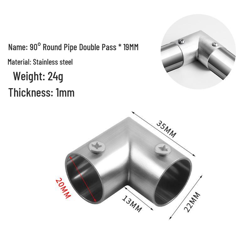 Stainless Steel Clothes Hanger Rod & Pipe Shelf Connector Accessories