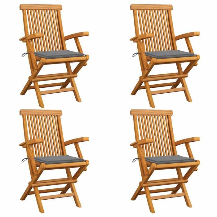 VidaXL Lot de 4 Chaises de Jardin avec Coussins, Sièges de Terrasse, Chaises de Salle à Manger, Meubles de Patio Extérieur, 3065618