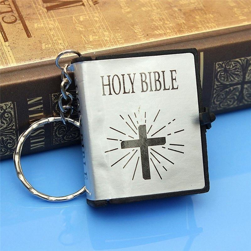 Mini engelsk HOLY BIBLE Nøkkelringer Religious Christian Jesus Nøkkelringer