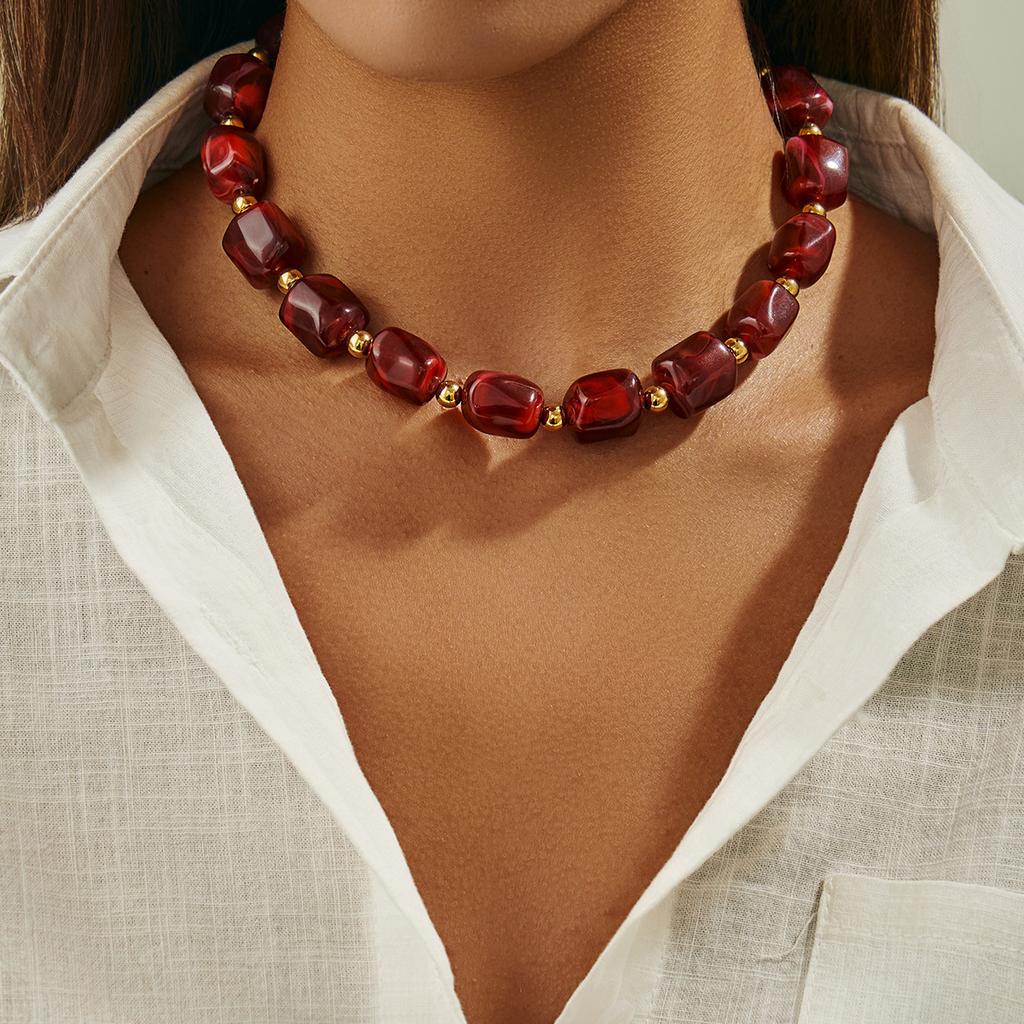 Irregular Resin Beads Choker for Women Necklace Jewelry Accessories