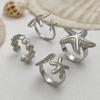4Pcs Set Creative Scallops Starfish Open Rings for Women and Men Adjustable Knuckles Jewelry In Gold/Silver Color