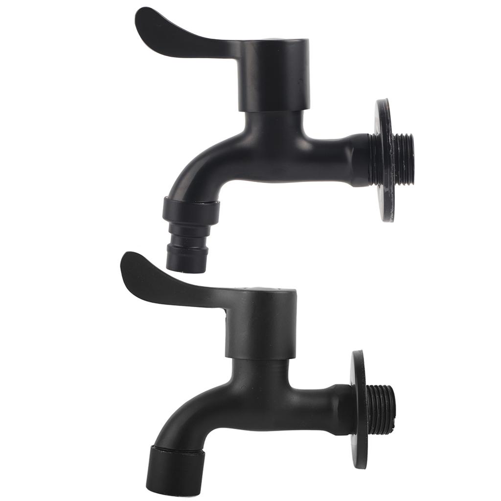 Washing Machine Tap 304 Stainless Steel Black Wall Mount Tap Garden Water Faucet for Bathroom Stainless Steel Faucet