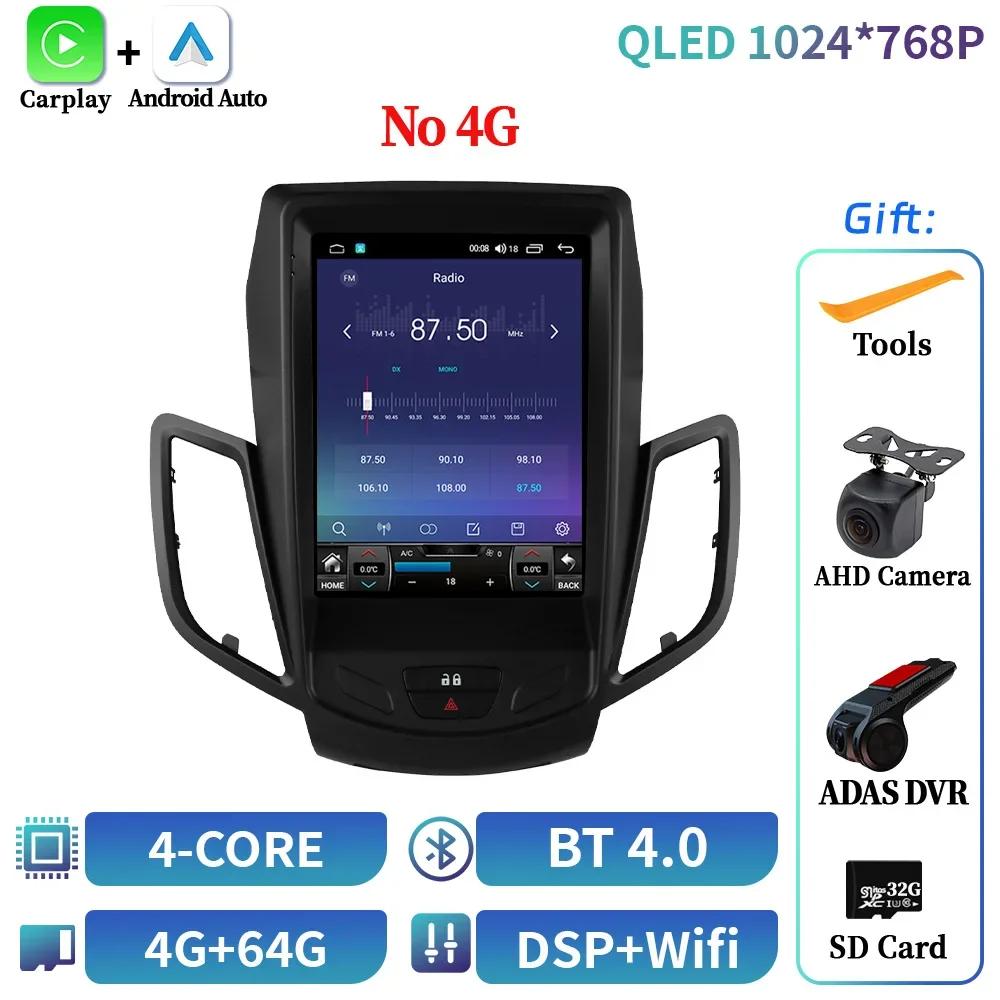 9.7inch For Ford Fiesta Mk7 2009-2016 Android 14 Car Radio Multimedia Navigation Player Stereo Wireless Bluetooth Carplay Screen