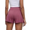 Women’s Shorts Rayon Solid Color Half Pants Sporty Yogo Bottoms High Waist with Drawstring Casual Wear