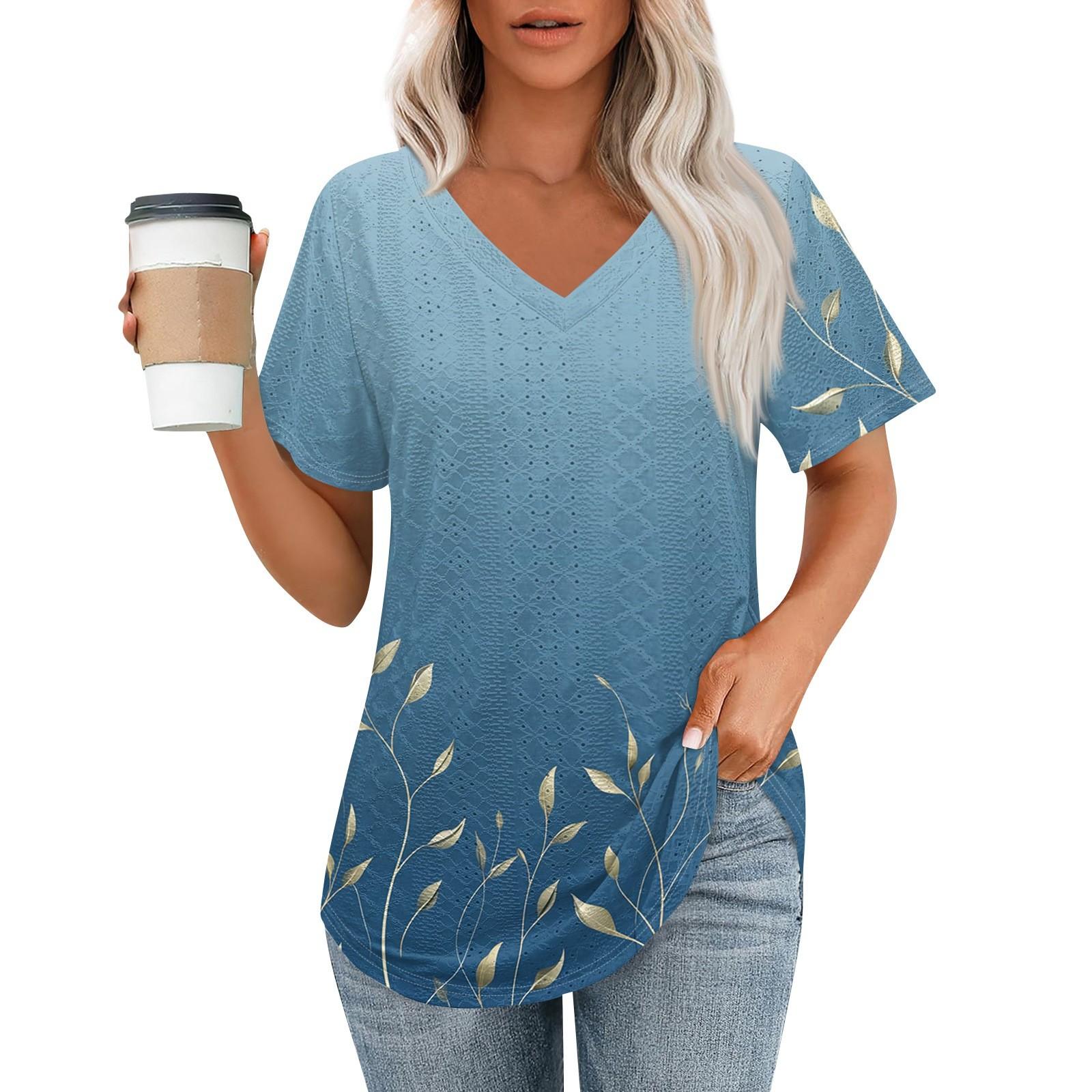 

Женские футболки с V-образным вырезом и коротким рукавом, повседневные топы свободного кроя, базовые футболки с закругленным подолом XL