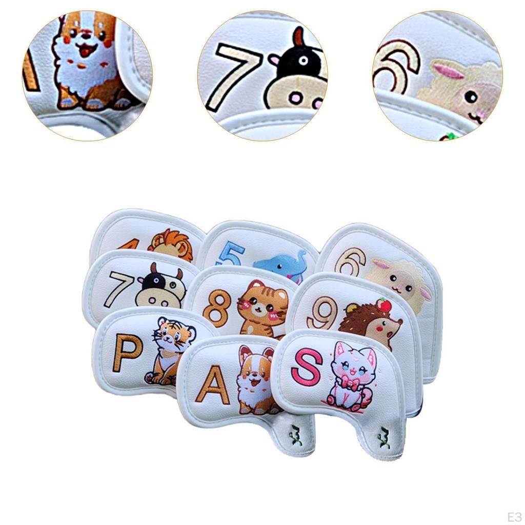 9 Pieces Golf Club Covers Accessories Lightweight Sleeve Portable Headcovers Head