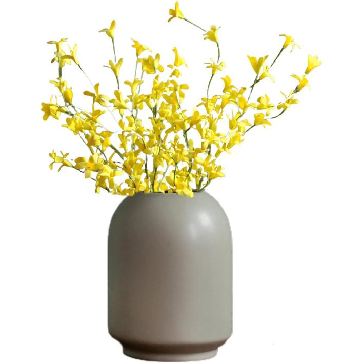 6Pcs Artificial Forsythia Branches, Fake Winter Jasmine Long Stem Silk Fake Spring Jasmine Flower for Wedding Home Office Decoration, Yellow, 45cm /