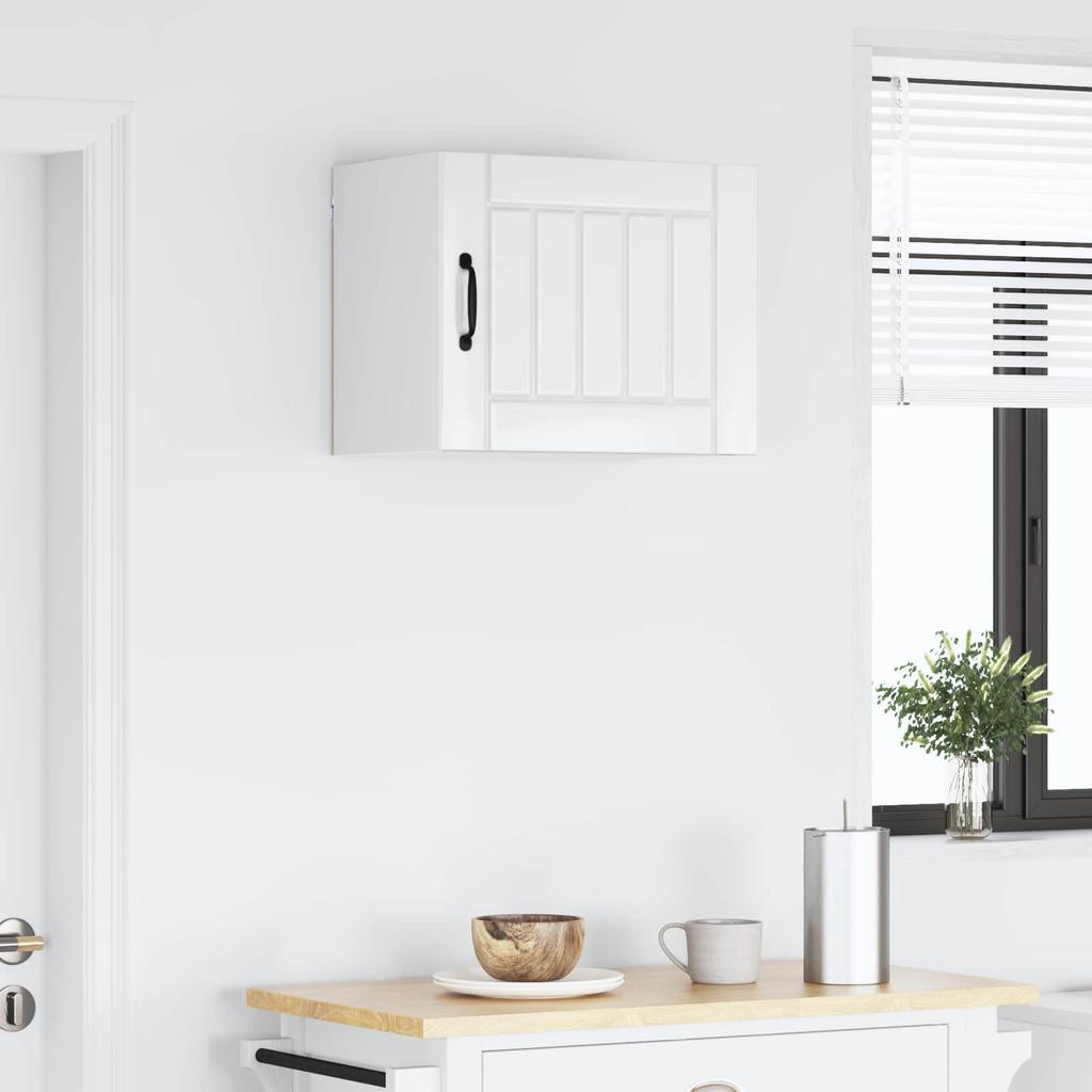 Wall Cabinet LUCCA High Gloss White 50 X 31 X 40 Cm Particleboard