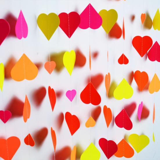 UV Neon Party Decoration Fluorescent Star Heart Circle Dot Garland Glow in The Dark Hanging Streamers Banner for Baby Bridal Shower Birthday Backdrop
