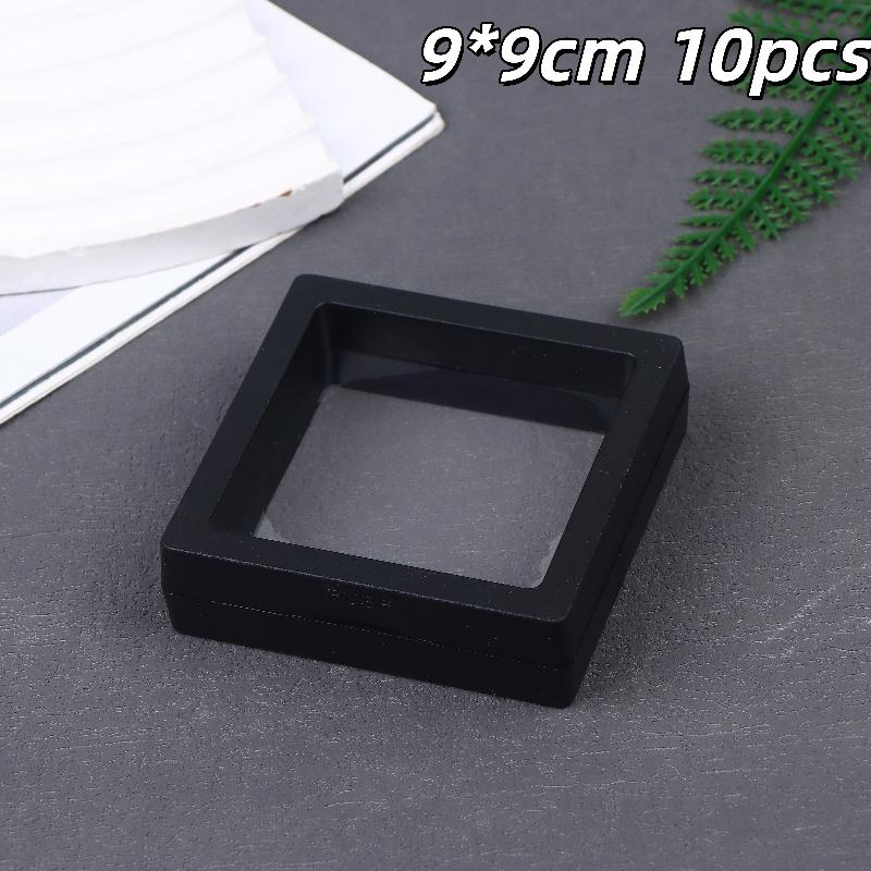 10Pcs Transparent Floating Display Box Plastic Film Jewelry Packaging Box Jewelry Necklace Ring And Collectible Storage Box
