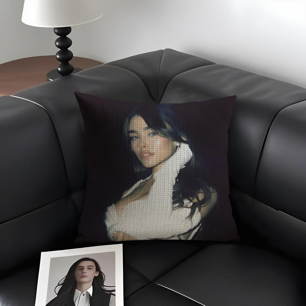 M-Madison Beerr Singer Cushion Cover Natural Linen Organic Fabric Double-Sided Printing Sofa Home Decor Gift Pillow Case