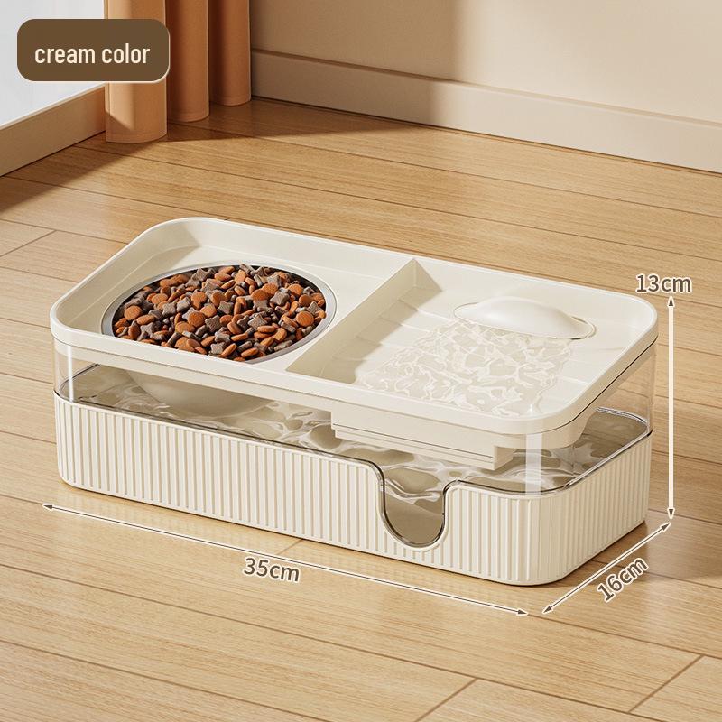 

Автоматическая кормушка и поилка для кошек: Двухфункциональный дизайн против опрокидывания для домашних животных кремовый/белый