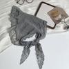 Triangle scarf scarf women's new lace lace solid color silk scarf high-end decorative neck protection small scarf multi-purpose headscarf