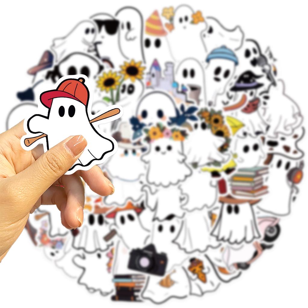 50 Cute Ghost Ghost Graffiti Stickers Decorate Guitar Laptop Suitcase DIY Waterproof Stickers