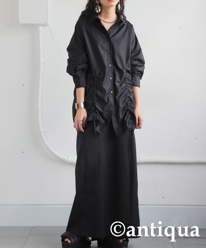 antiqua Women's Drawstring Gathered Shirt, PK-01175, One Size 05, Black