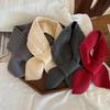 Kids Winter Warm Scarves Children Girl Woolen Knit Short Cross Neck Covers Snood Solid Color Outdoor Windproof Neckerchief