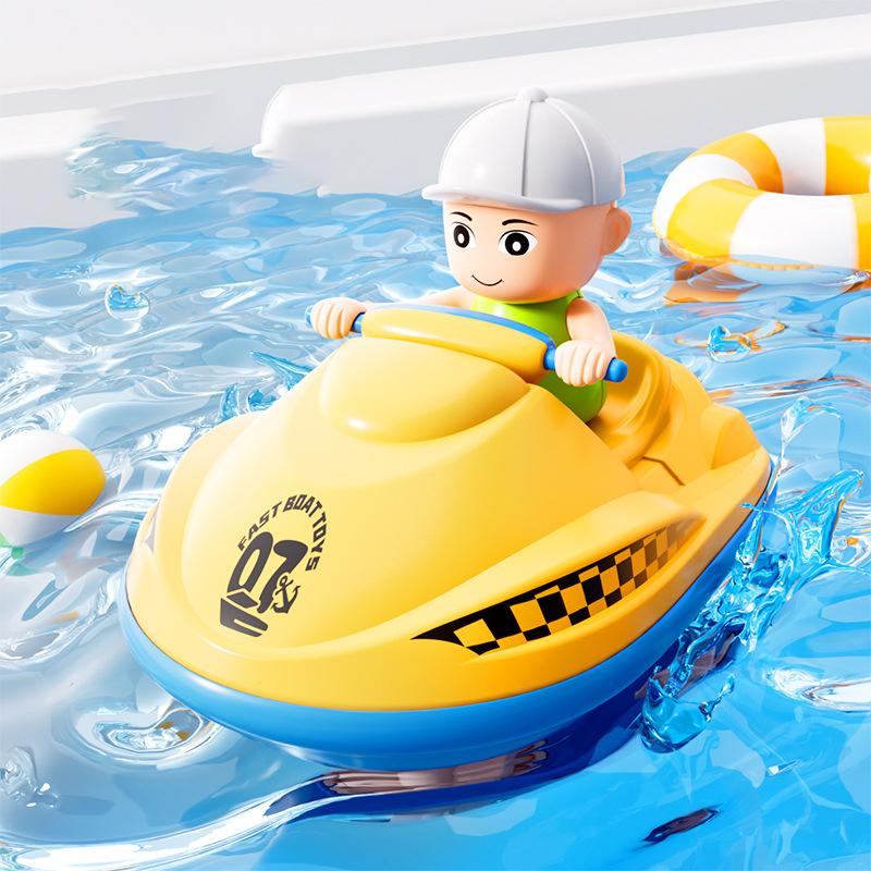 Детские игрушки для ванной Милый мультяшный катер Игры с водой Заводные игрушки Игрушки для купания малышей Вода Ванна Лето Уличные игрушки для игр с водой